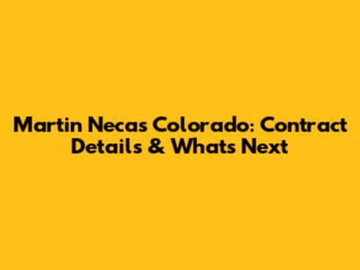 Martin Necas Colorado: Contract Details & What's Next